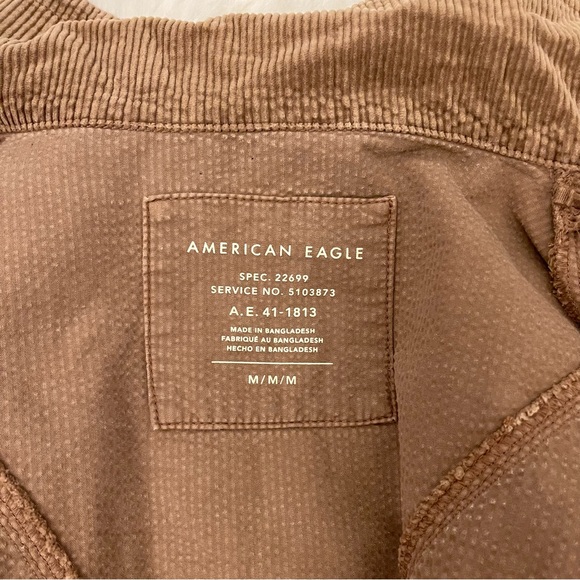 American Eagle Milk Chocolate Corduroy Bomber Jacket - Picture 12 of 14